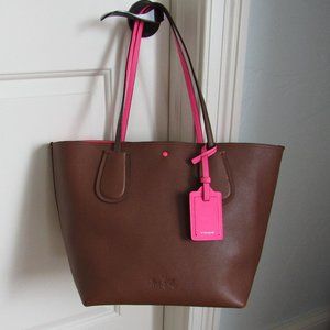 Coach Taxi Tote Saddle Brown Neon Pink Limited Edition Bag Never Used!  NWT